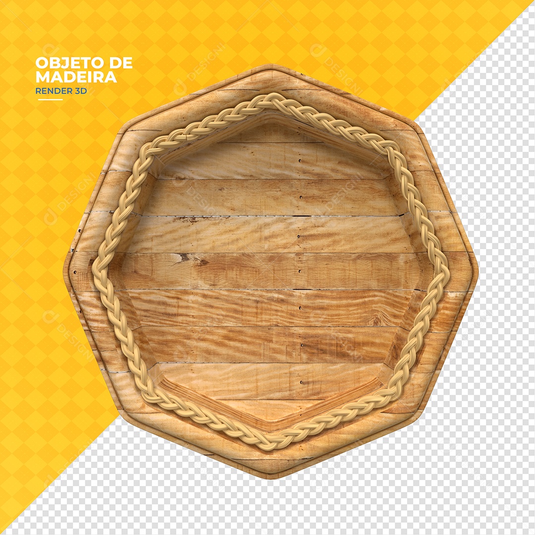 Painel De Madeira Elemento 3D Para Composição PSD