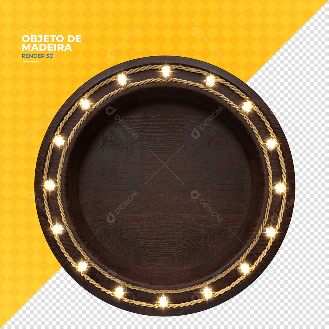 Painel De Madeira Elemento 3D Para Composição PSD