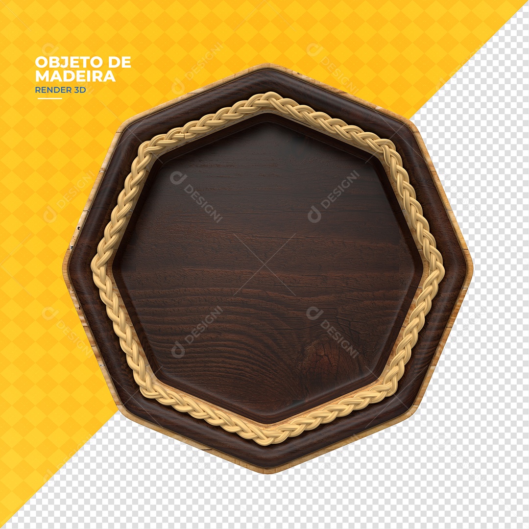 Painel De Madeira Elemento 3D Para Composição PSD