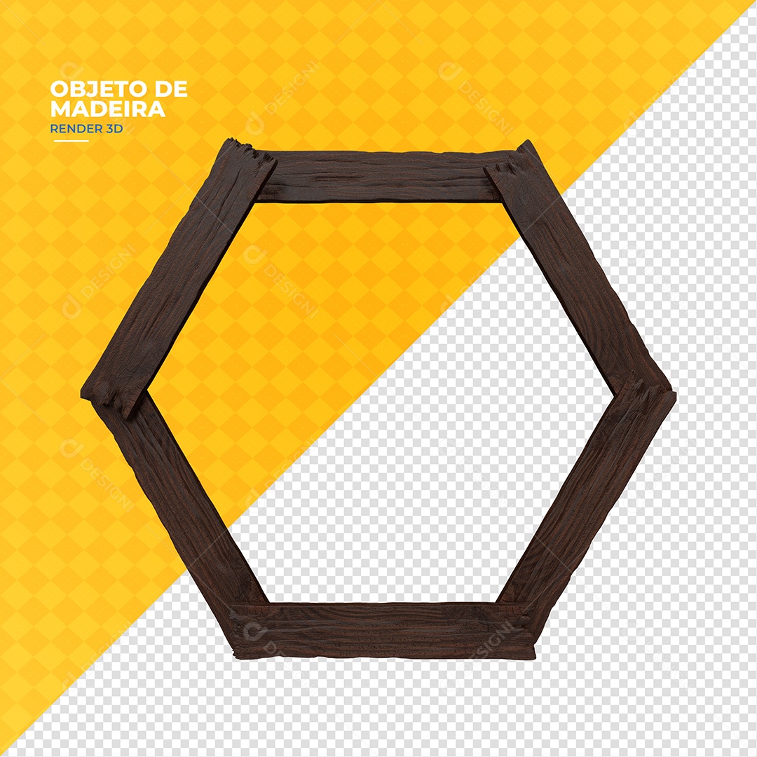 Forma  De Madeira Elemento 3D Para Composição PSD