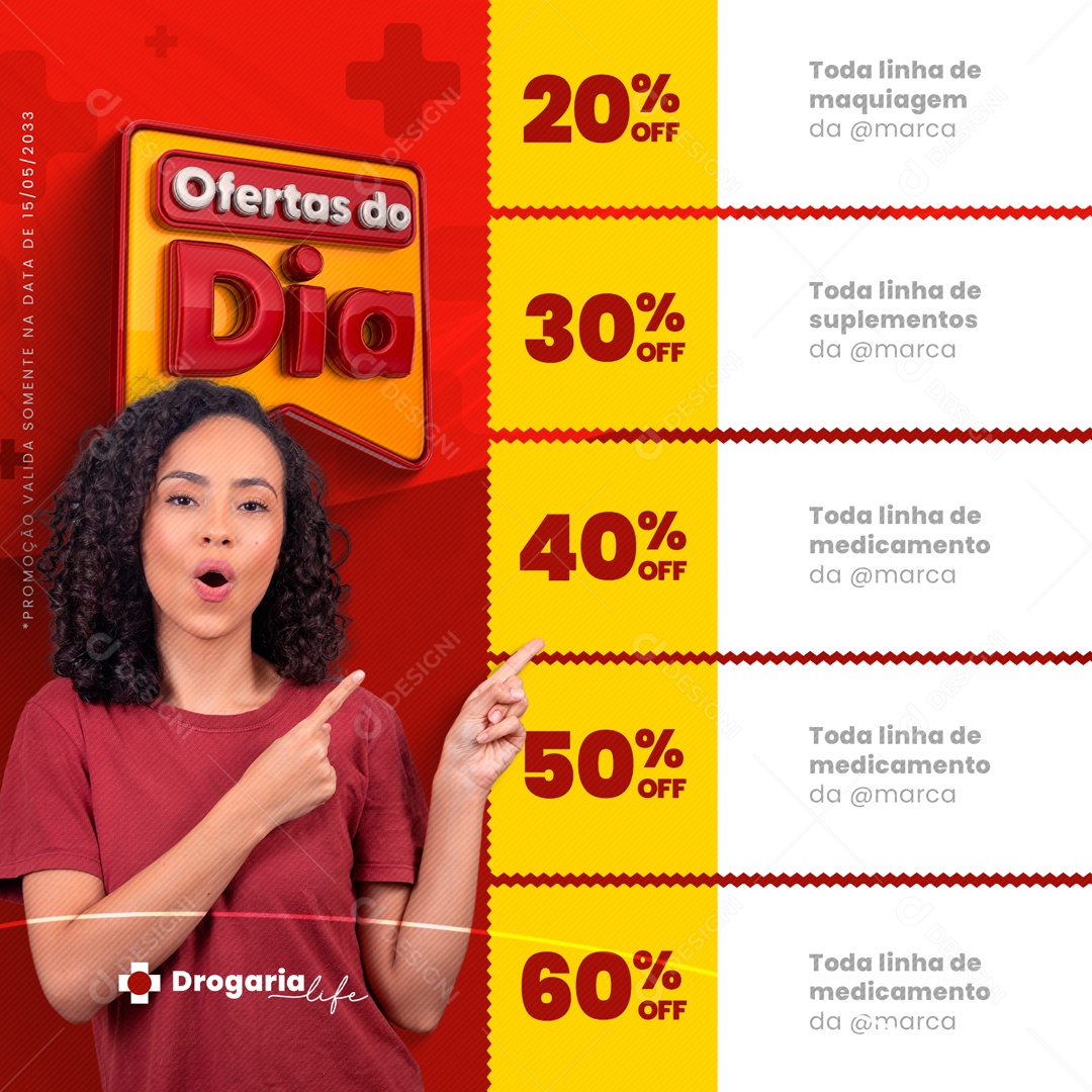 Ofertas do Dia Farmácia Drogaria Social Media PSD Editável
