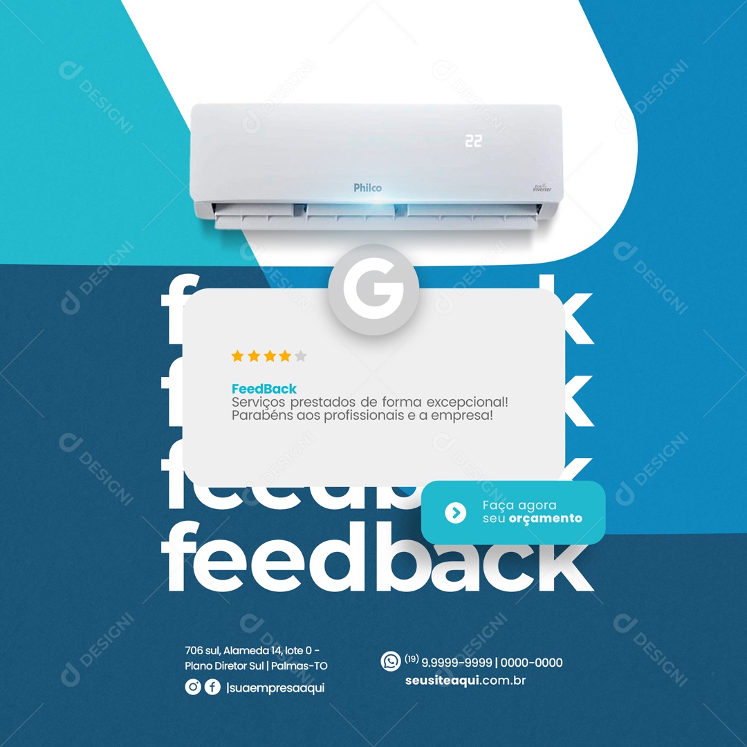 Feedback Empresa de Ar Condicionado Social Media PSD Editável