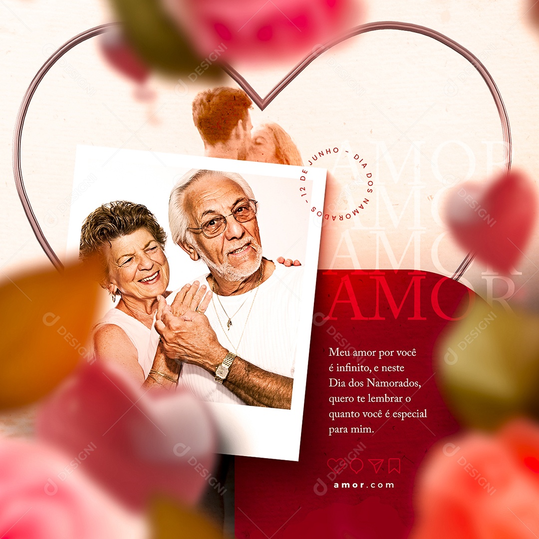 Meu Amor Por Você é Infinito Dia Dos Namorados Social Media PSD Editável