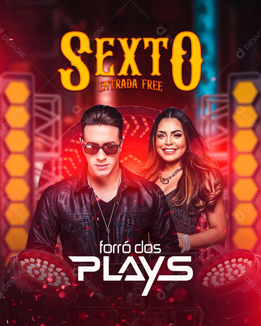 Flyer Forró dos Plays Social Media PSD Editável