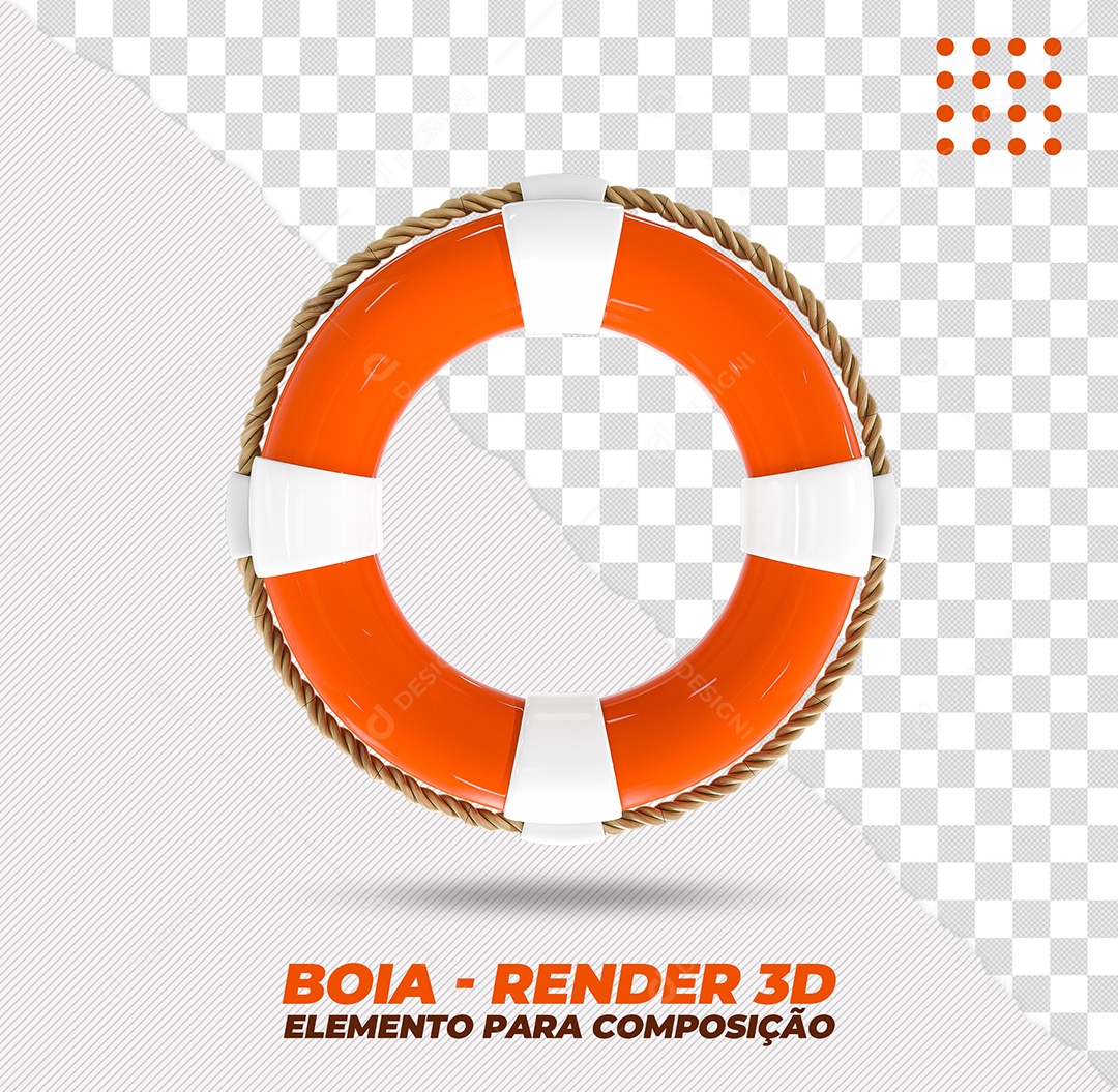 Boia De Salva Vidas Elemento 3D Para Composição PSD