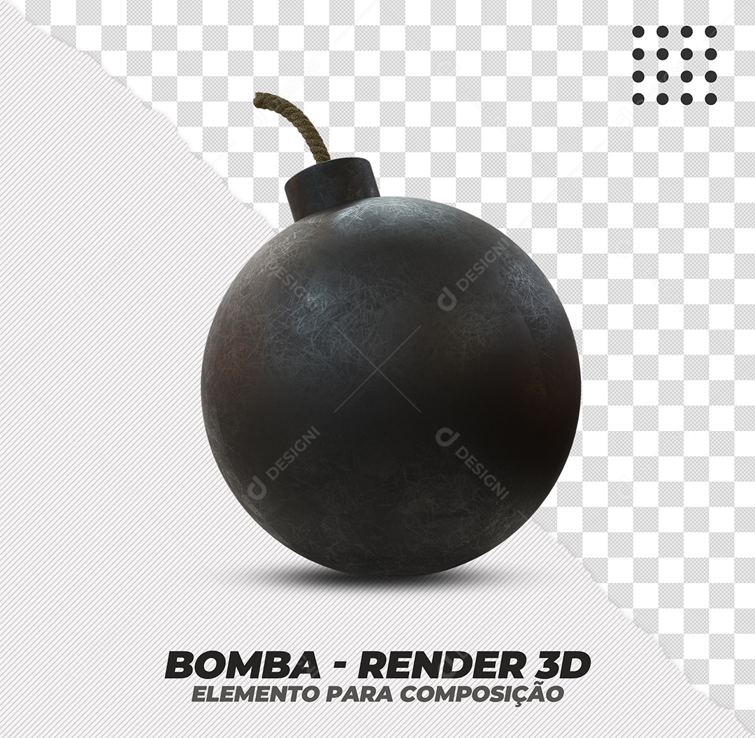 Bomba Elemento 3D Para Composição PSD