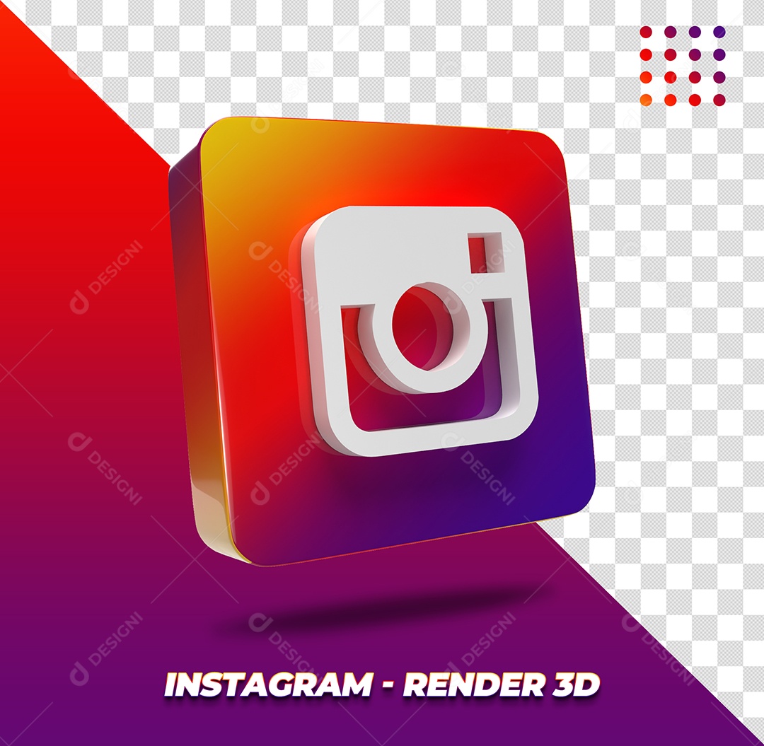 Ícone Do Instagram Elemento 3D Para Composição PSD