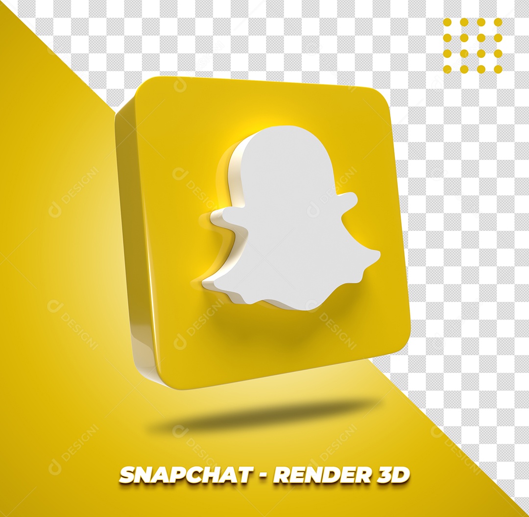 Ícone Do Snapchat Elemento 3D Para Composição PSD