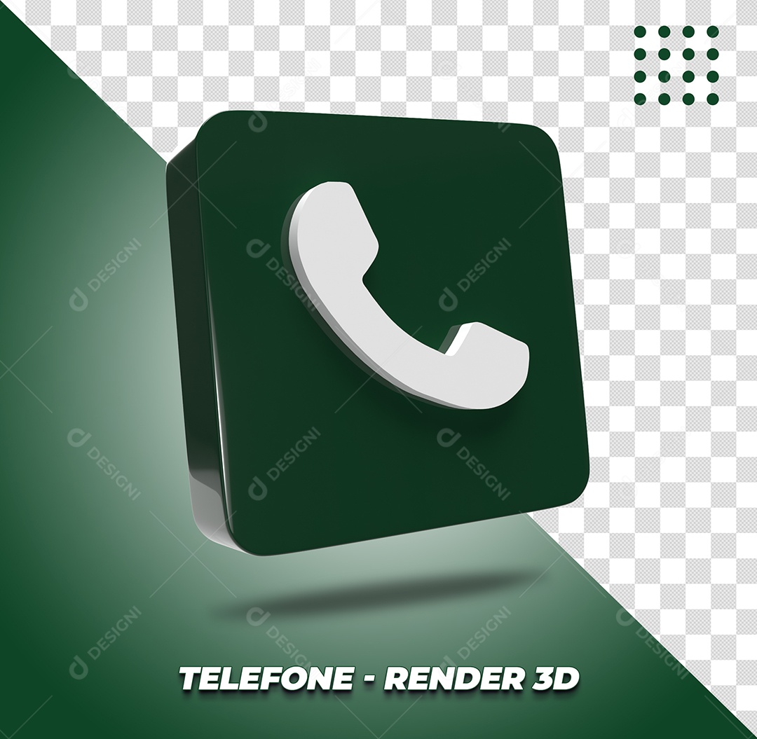 Ícone Do Telefone Elemento 3D Para Composição PSD