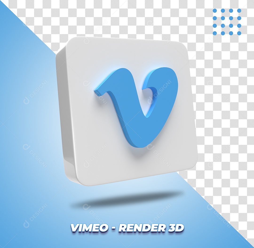 Ícone Do Vimeo Elemento 3D Para Composição PSD