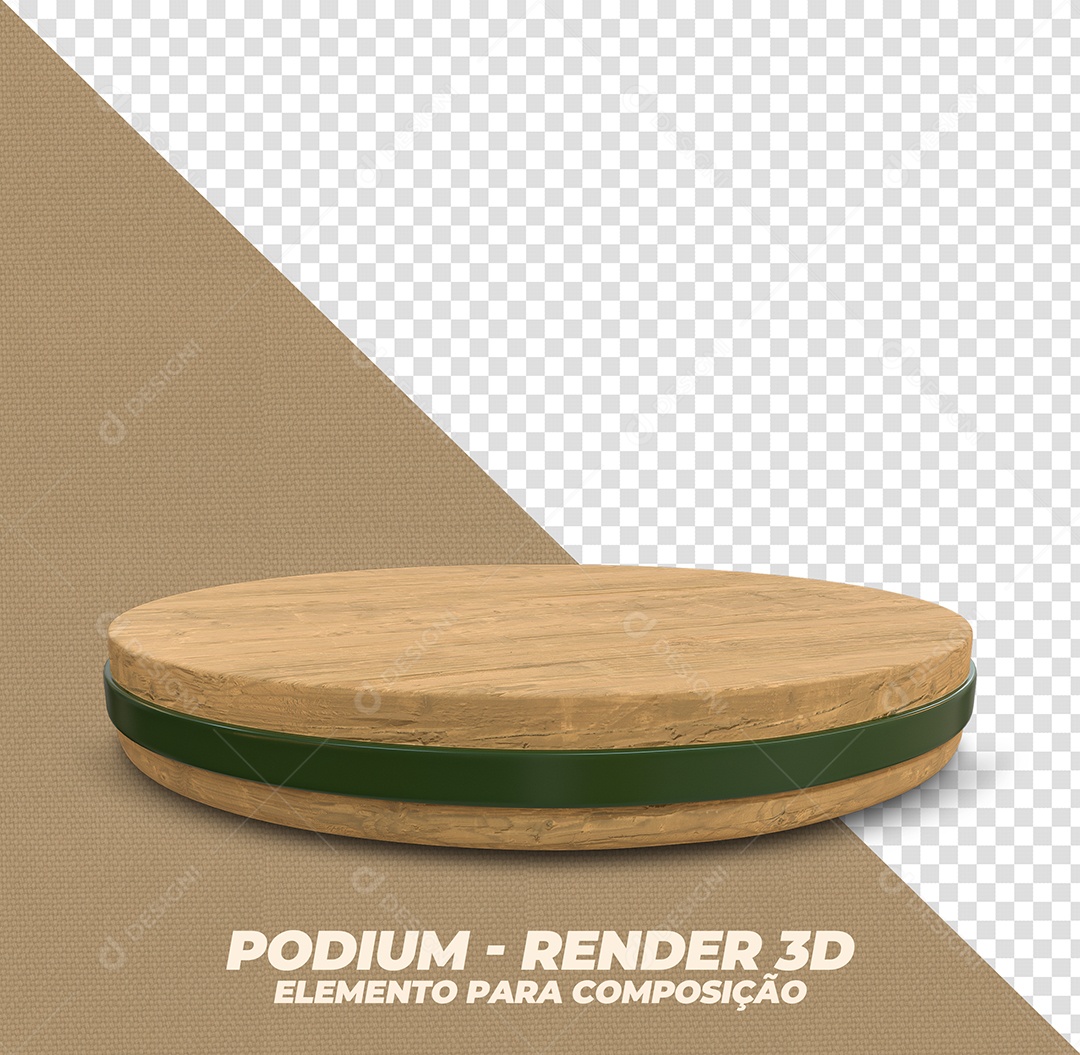 Podium De Madeira Elemento 3D Para Composição PSD