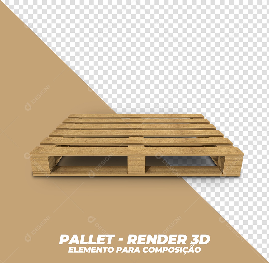 Pallet De Madeira Elemento 3D Para Composição PSD