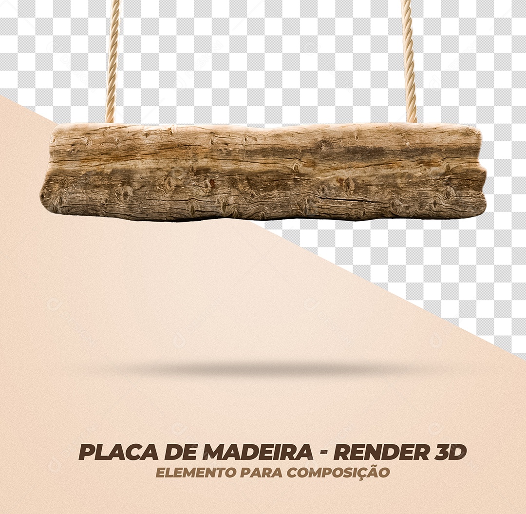 Placa De Madeira  Elemento 3D Para Composição PSD