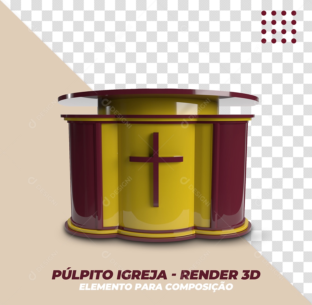 Púlpito De Igreja Elemento 3D Para Composição PSD