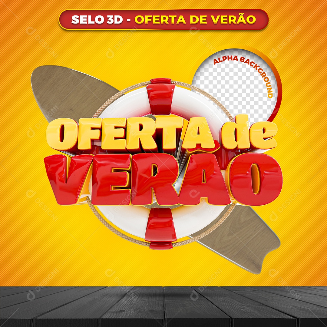 Oferta De Verão Selo 3D Para Composição PSD