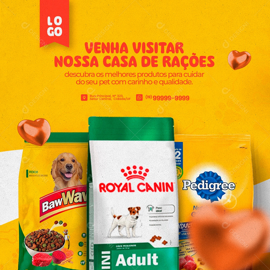 Venha Visitar Nossa Casa De Rações Pet Shop Social Media PSD Editável