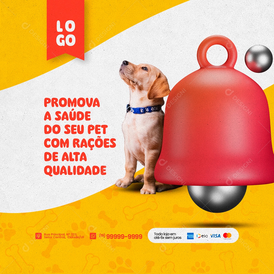 Promova A Saúde Do Seu Pet Com Rações De Alta Qualidade Pet Shop Social Media PSD Editável