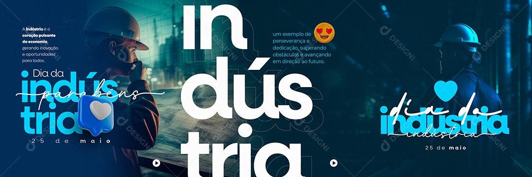 Um Exemplo De Perseverança e Dedicação Dia Da Indústria Carrossel Social Media PSD Editável