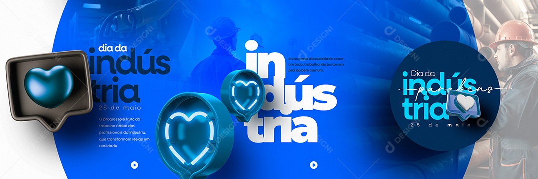 Parabéns Dia Da Indústria 25 De Maio Carrossel Social Media PSD Editável