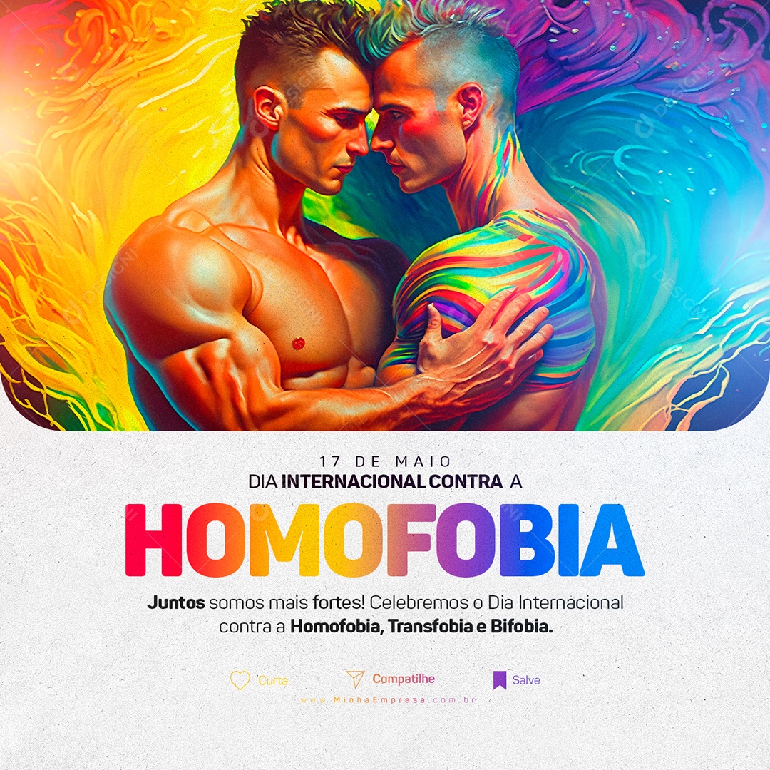 Juntos Somos Mais Fortes Dia Internacional Contra A Homofobia Social Media PSD Editável