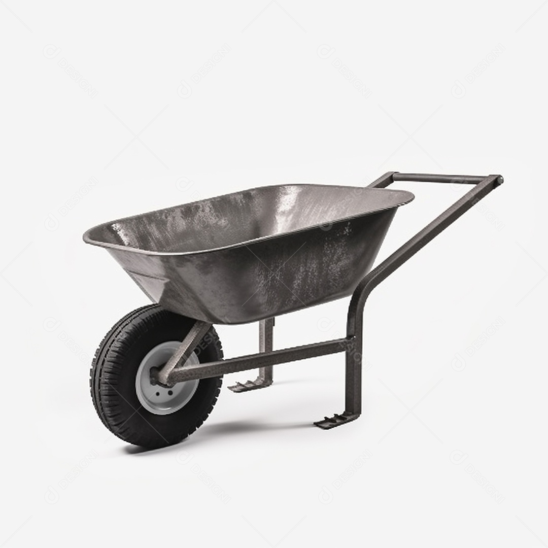 Carrinho de mão em fundo branco