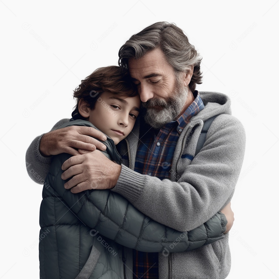 Homem abraçando filho dia dos pais