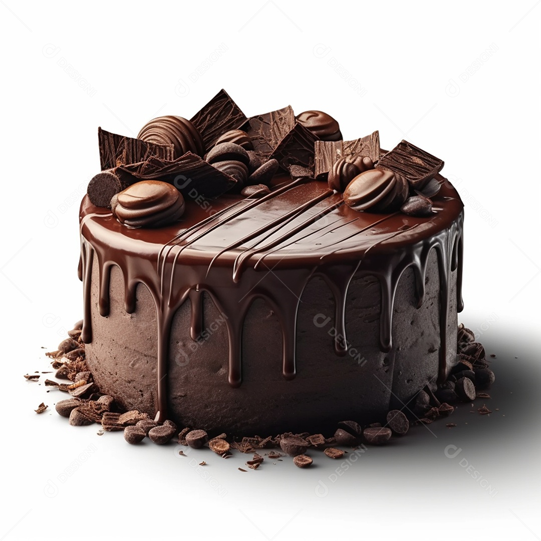 Delicioso bolo de chocolate recheado