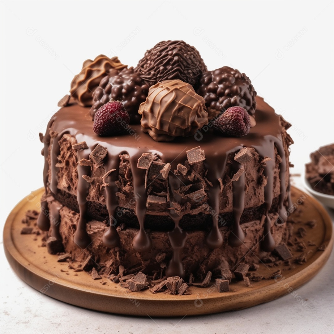 Delicioso bolo de chocolate recheado