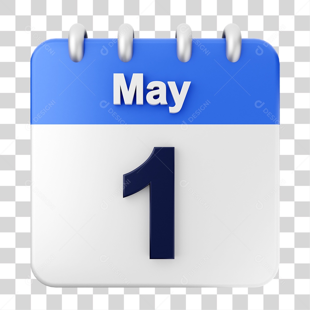 Calendário 1 de Maio PNG Transparente
