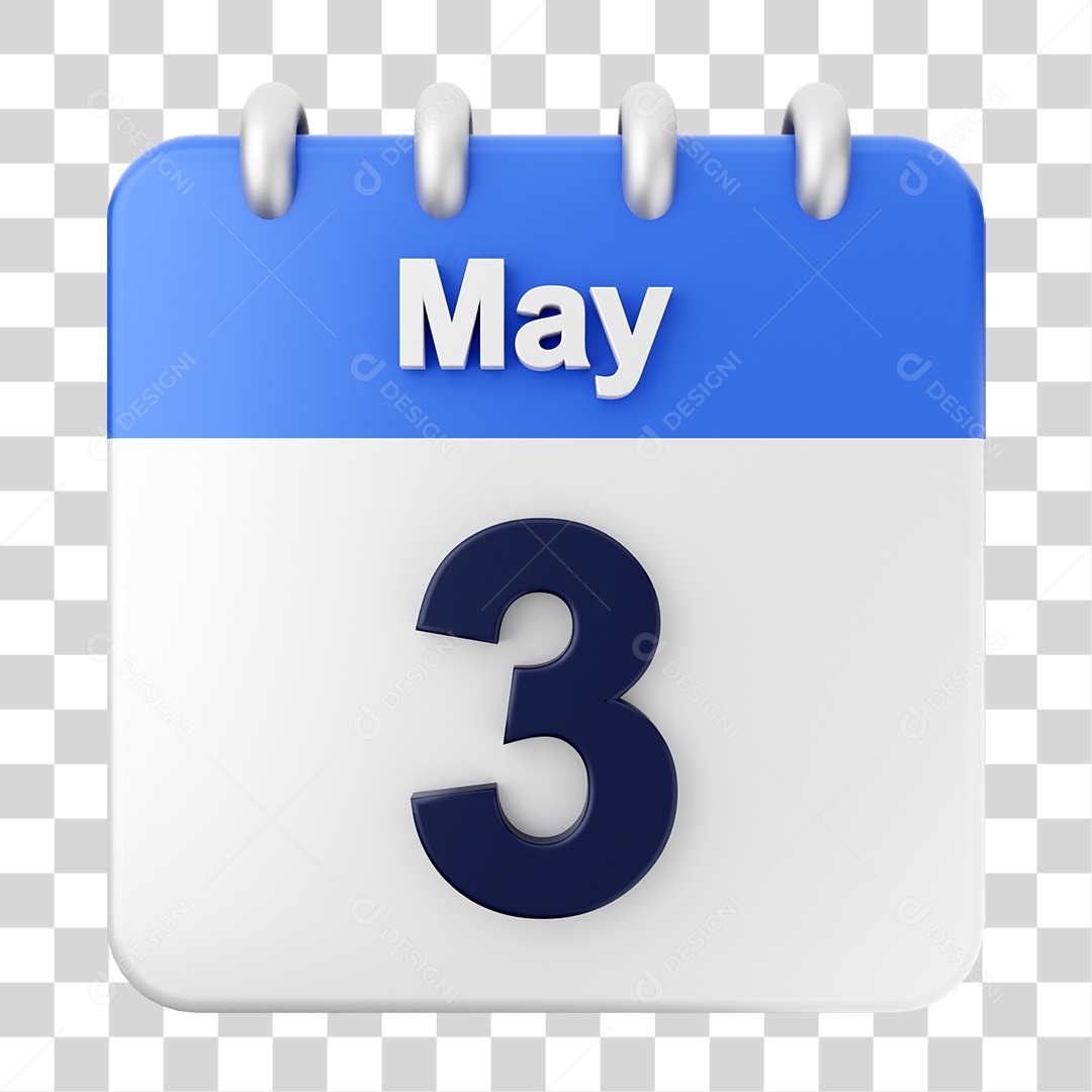 Calendário 3 de Maio PNG Transparente