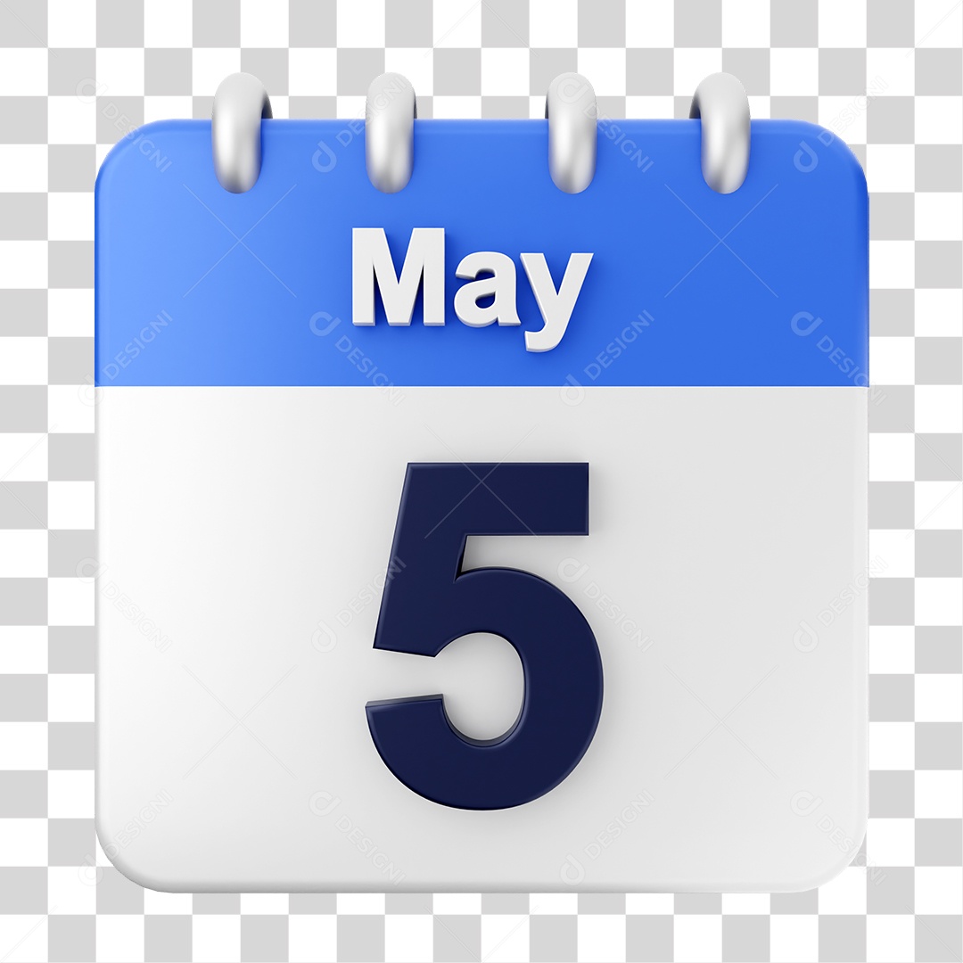 Calendário 5 de Maio PNG Transparente