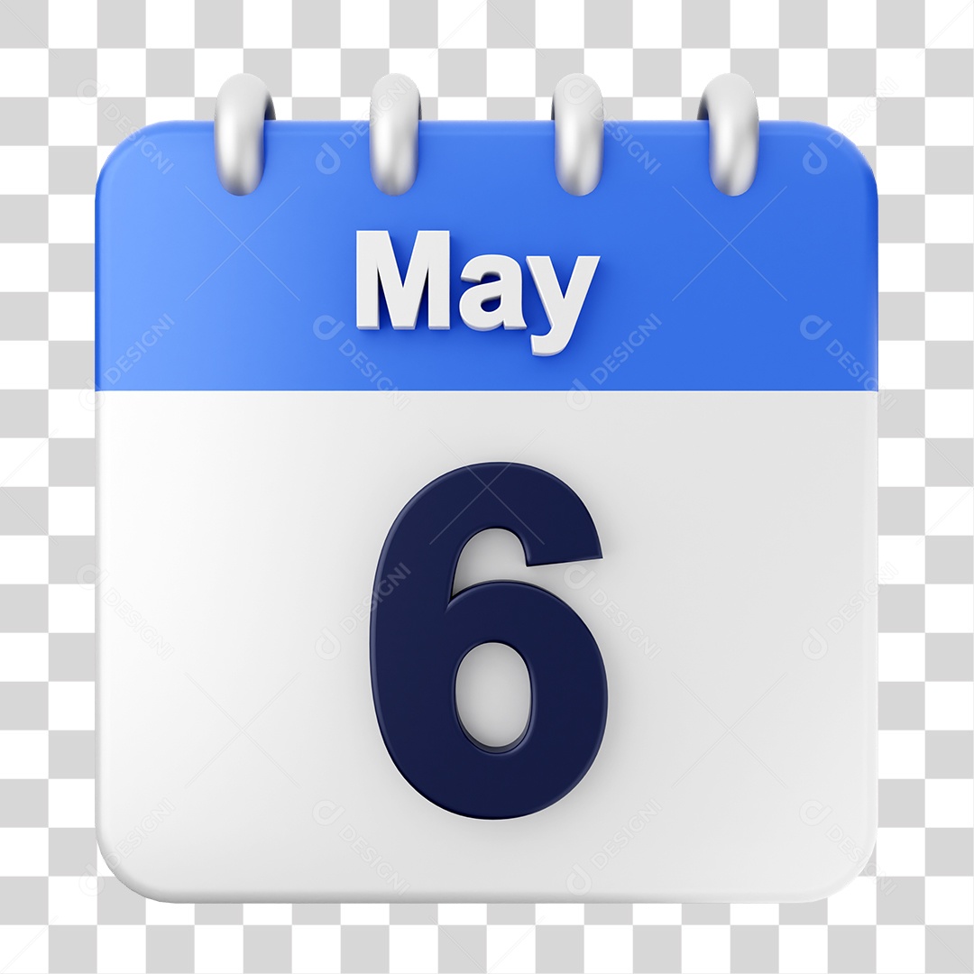 Calendário 6 de Maio PNG Transparente