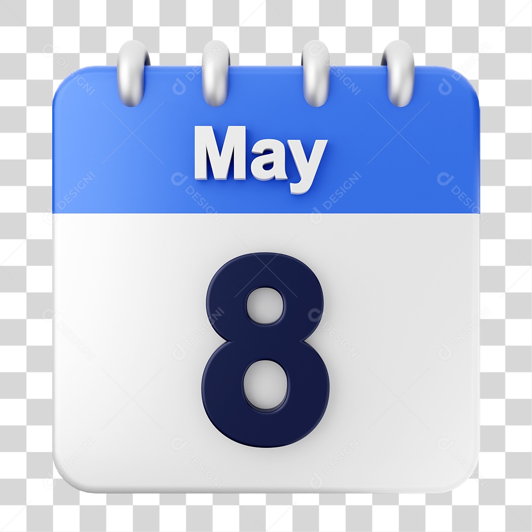 Calendário 8 de Maio PNG Transparente