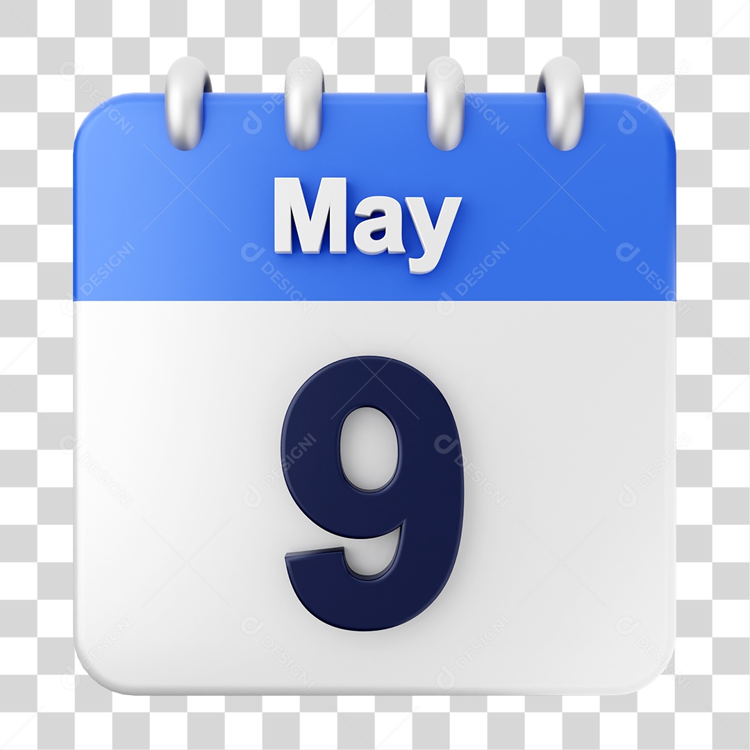 Calendário 9 de Maio PNG Transparente