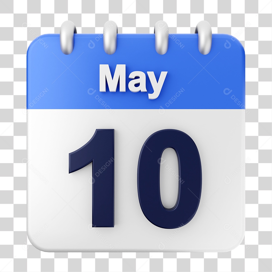 Calendário 10 de Maio PNG Transparente