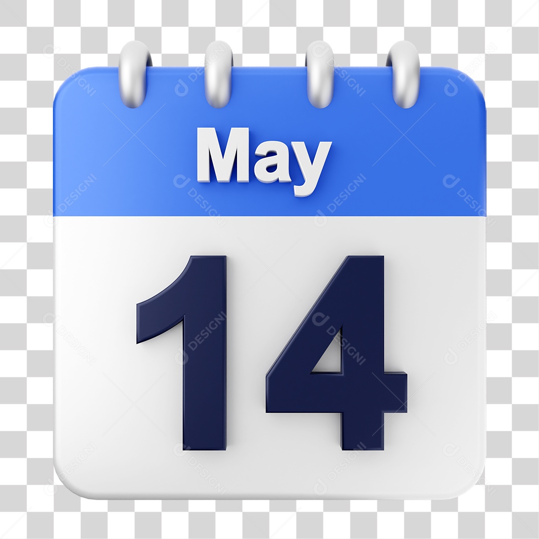 Calendário 14 de Maio PNG Transparente