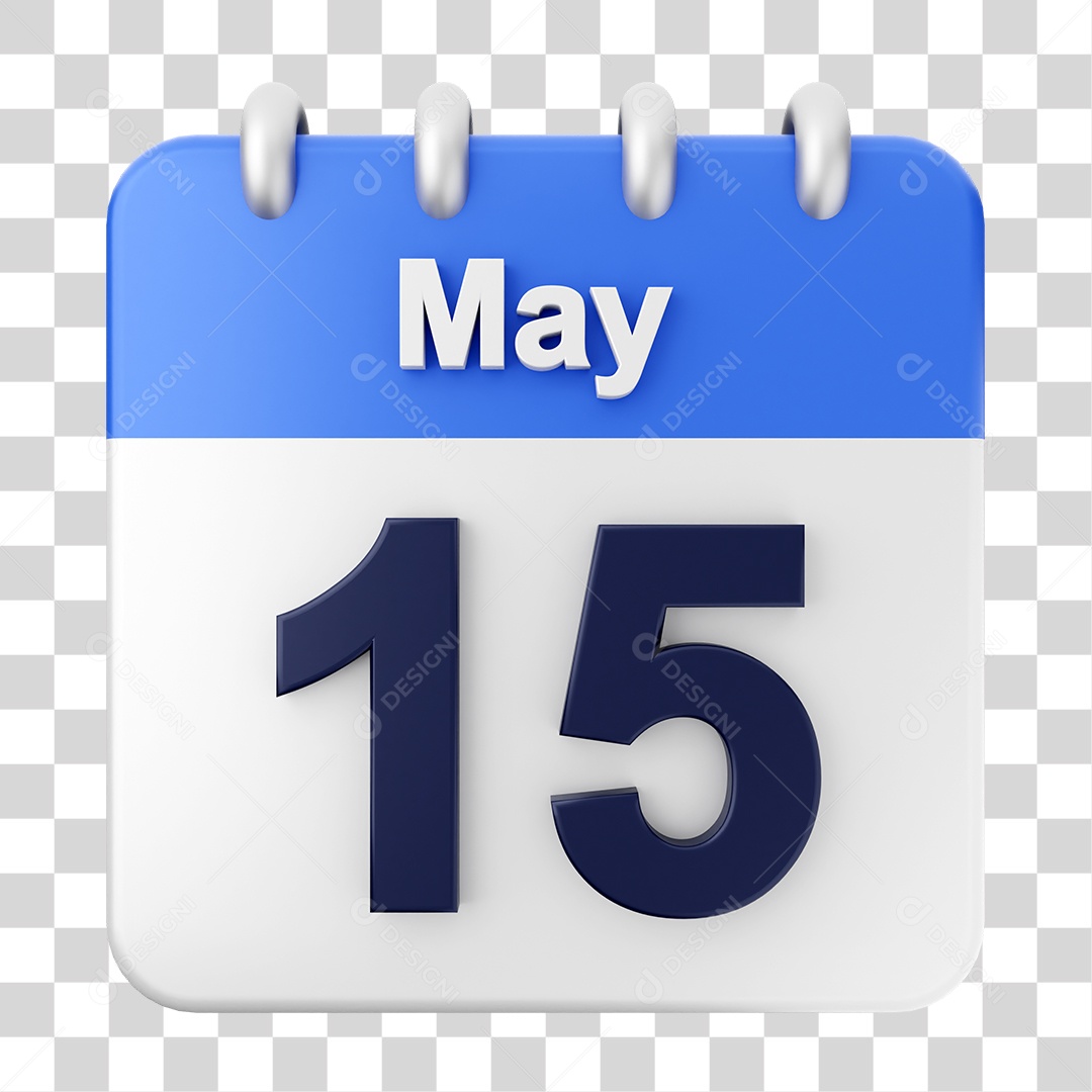 Calendário 15 de Maio PNG Transparente