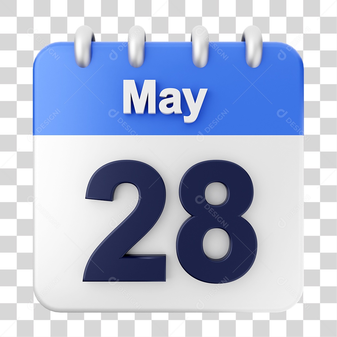 Elemento 3D Calendário Dia 31 de Maio PNG Transparente