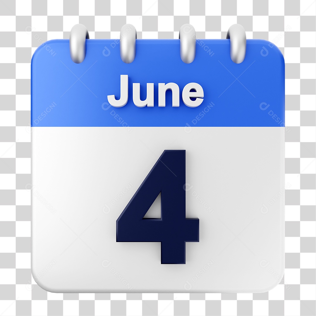 Calendário 4 de Junho PNG Transparente