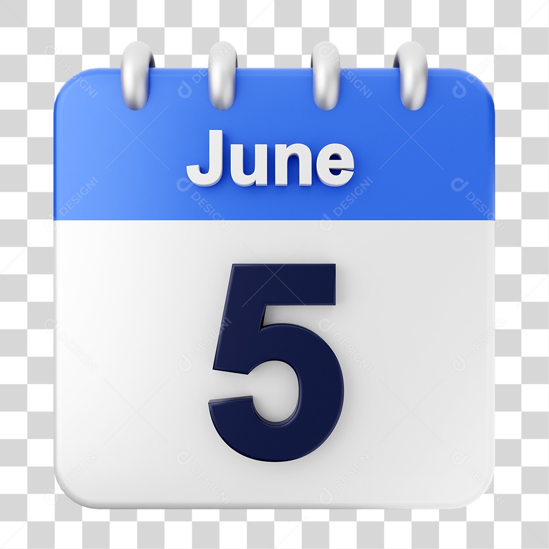 Calendário 5 de Junho PNG Transparente