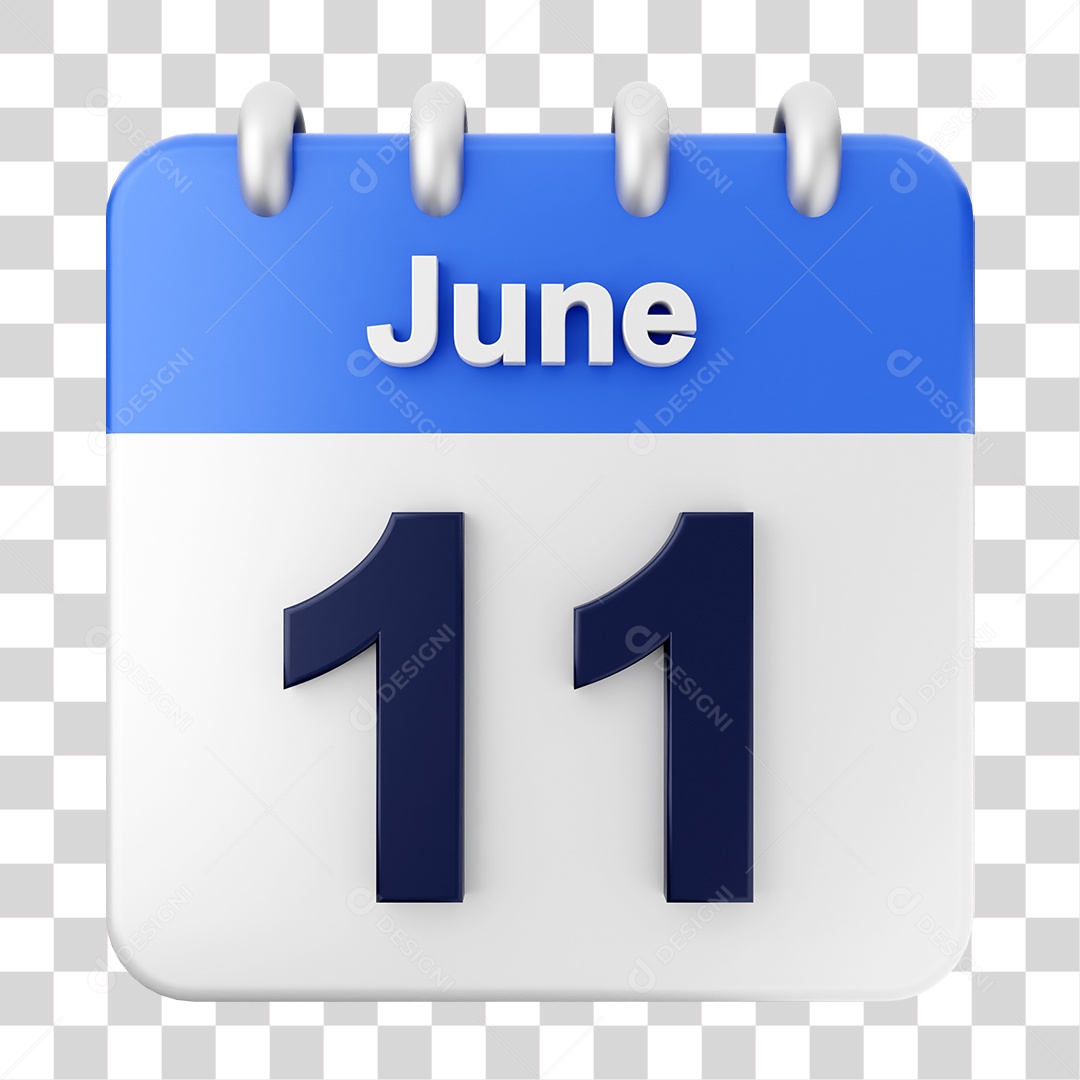 Calendário 11 de Junho PNG Transparente