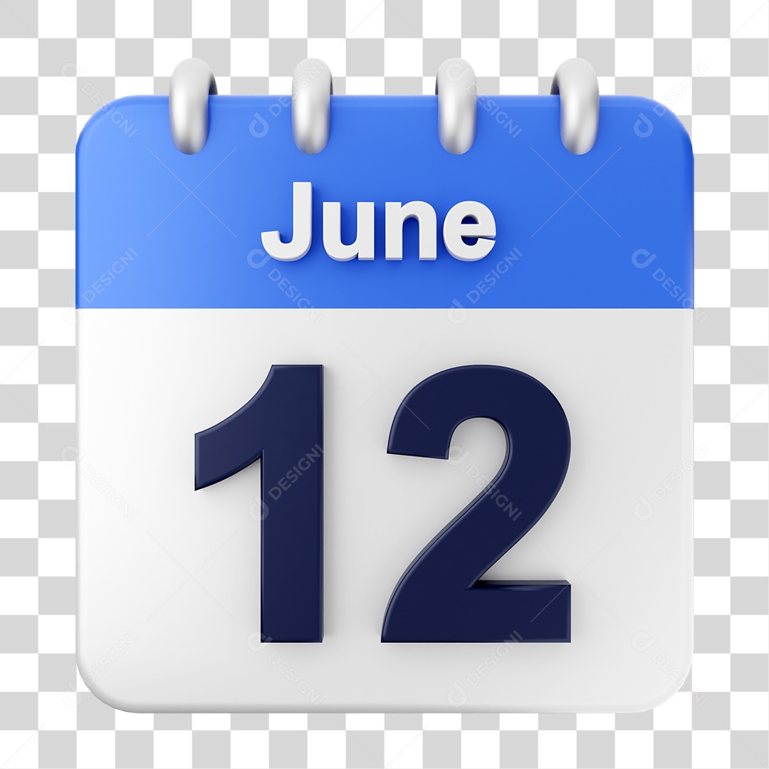 Calendário 12 de Junho PNG Transparente