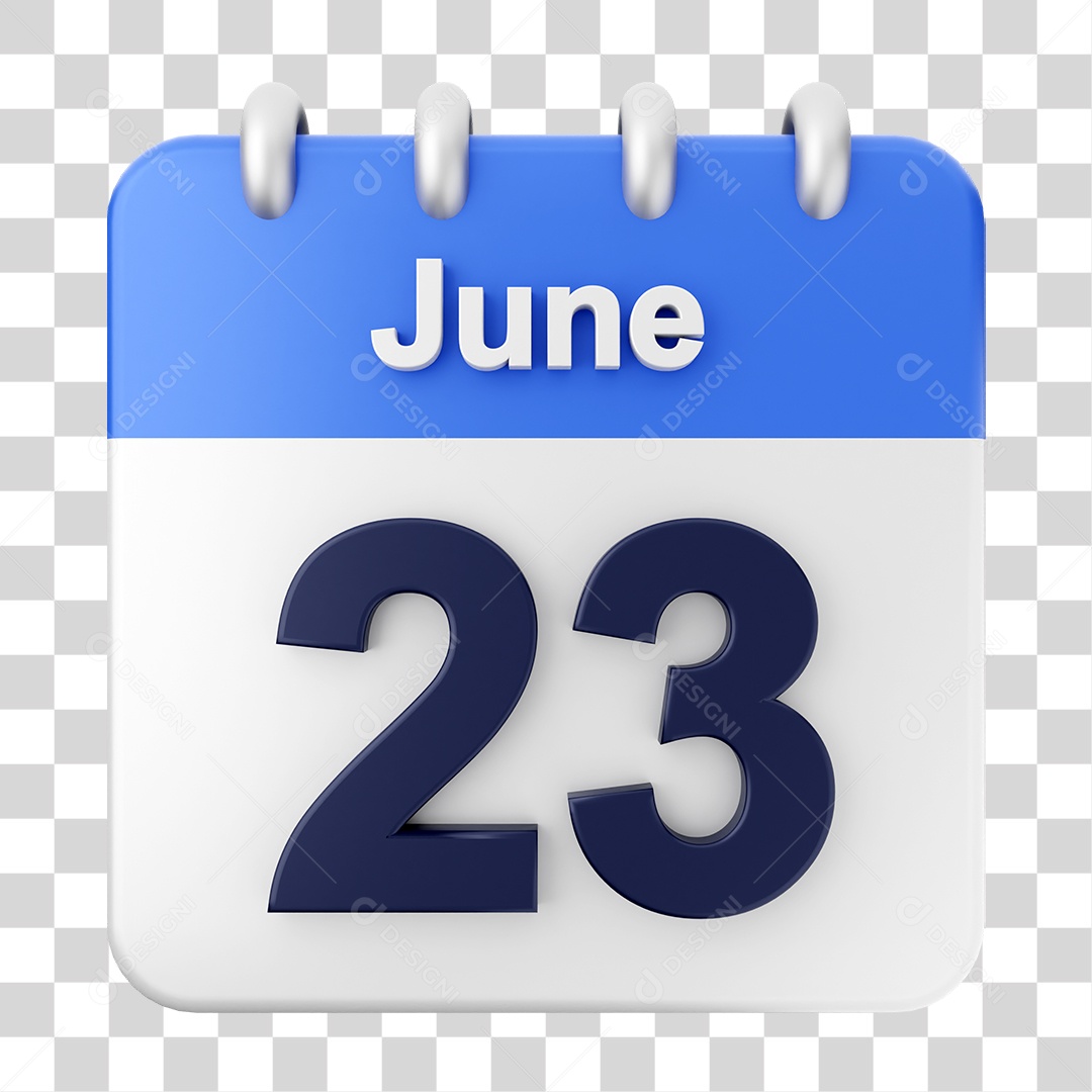 Calendário 23 de Junho PNG Transparente
