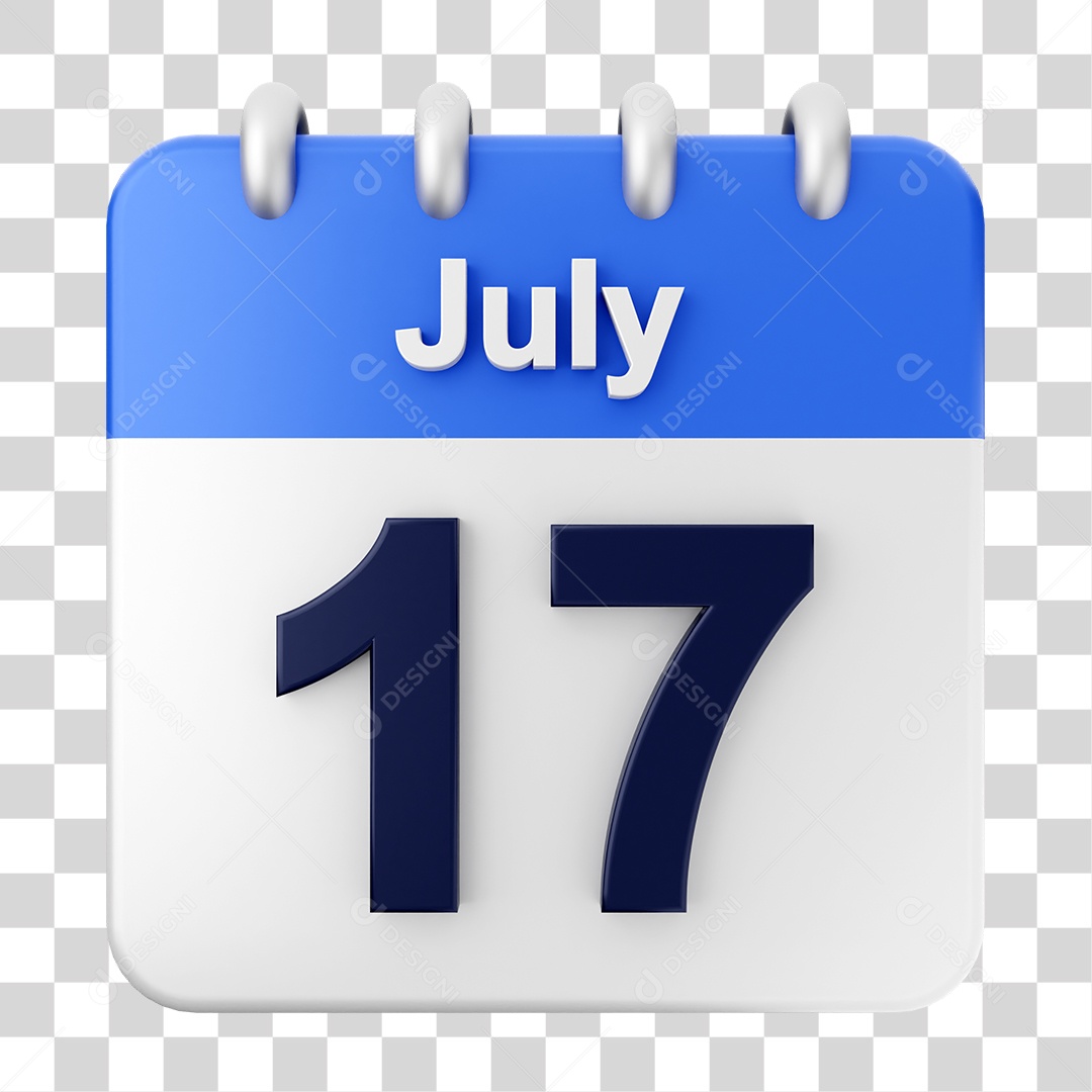 Calendário 17 de Julho PNG Transparente