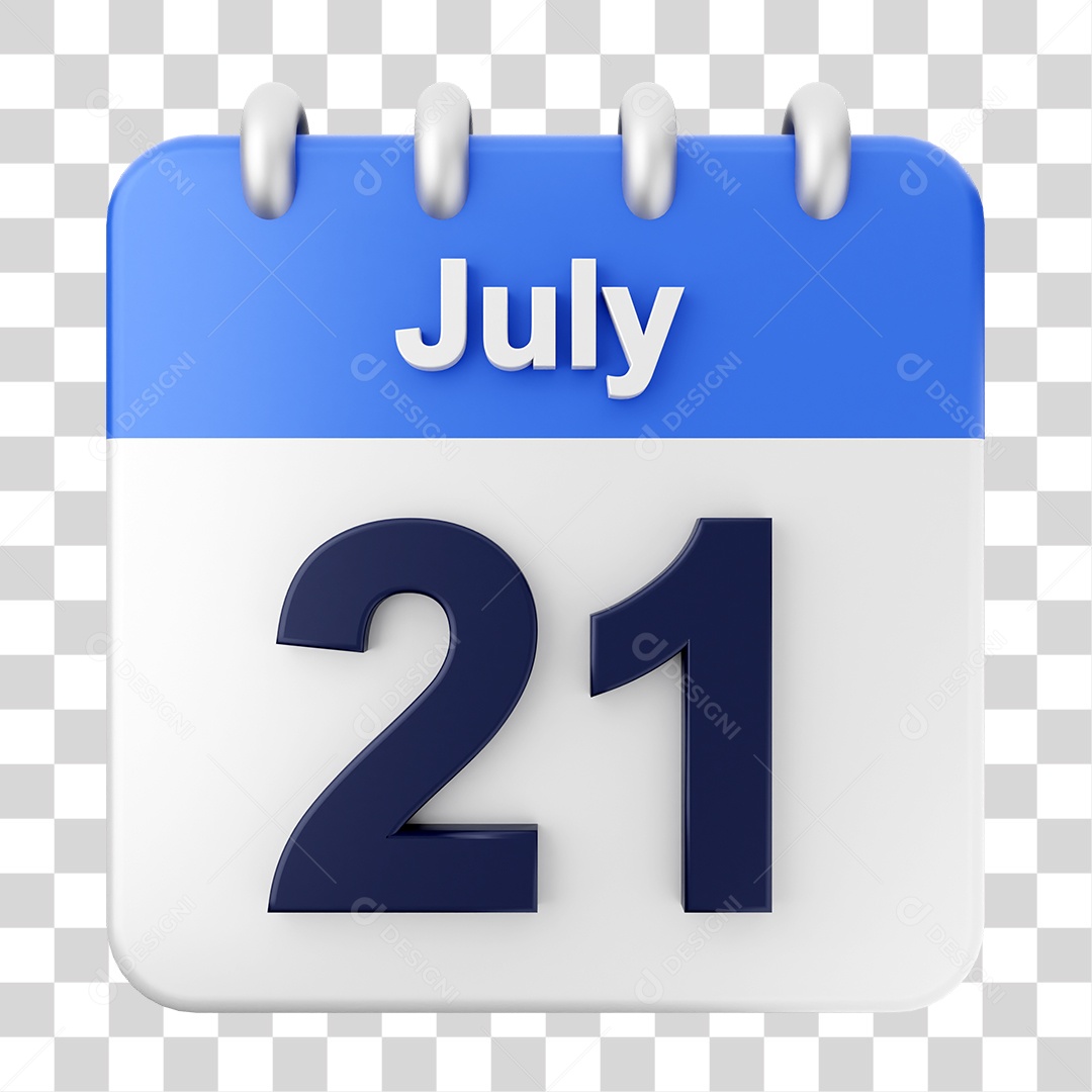 Calendário 21 de Julho PNG Transparente