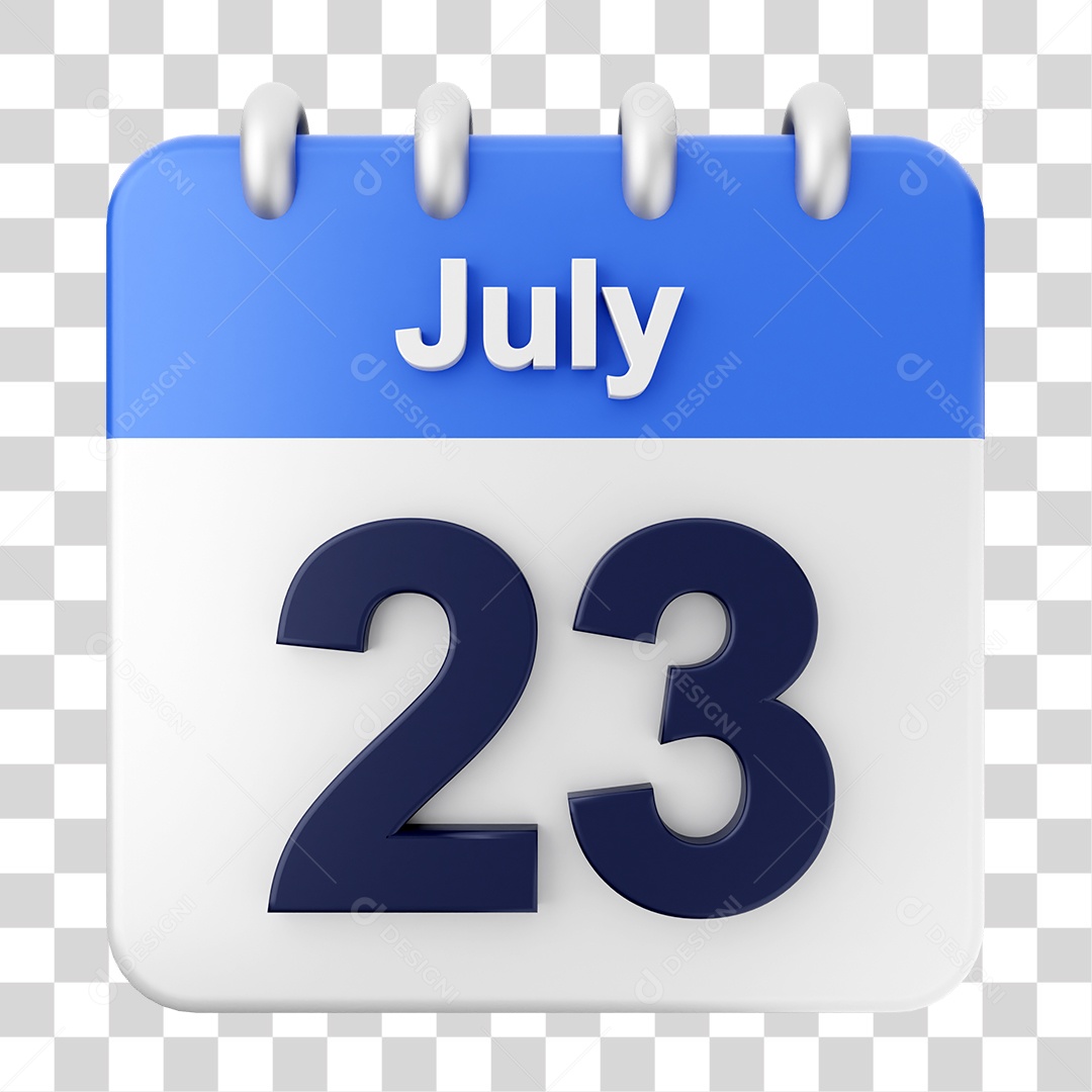 Calendário 23 de Julho PNG Transparente