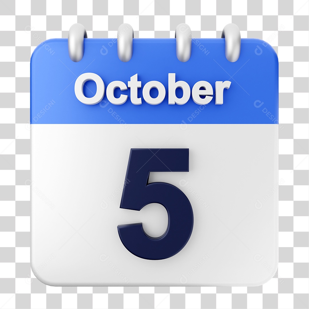Calendário 5 de Outubro PNG Transparente