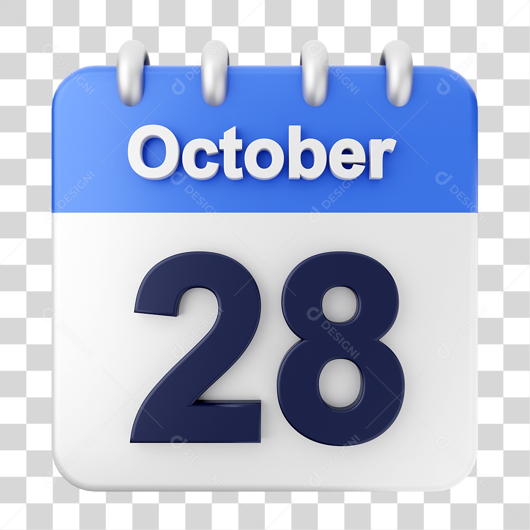 Calendário 28 de Outubro PNG Transparente