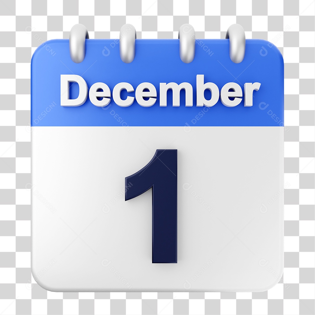 Calendário 1 de Dezembro PNG Transparente