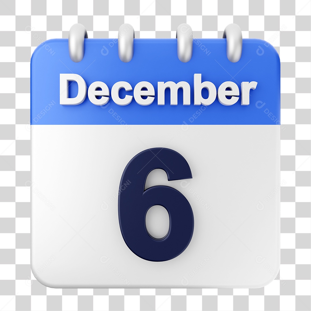 Calendário 6 de Dezembro PNG Transparente